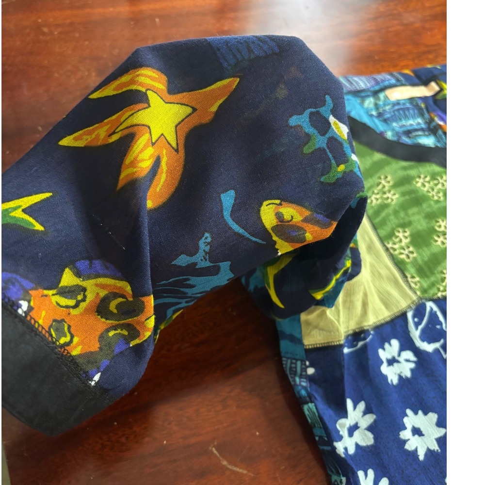 La Cera Womens Patchwork Button Front Blouse 1X B… - image 4